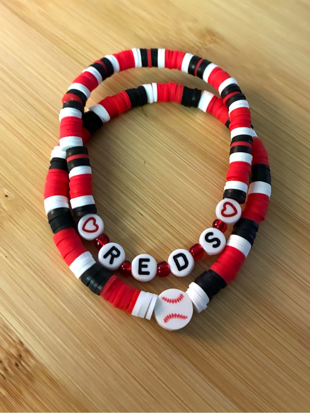 'Reds' Beaded Stretch Bracelet Set